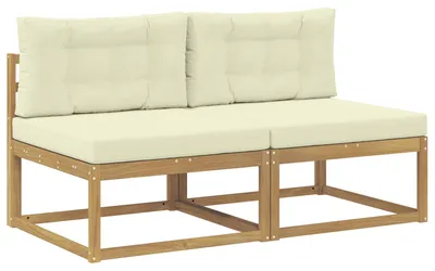 Zdjęcie produktu dla vidaXL 2 sztuki Sofa ogrodowa średniej wielkości z poliestru, biała