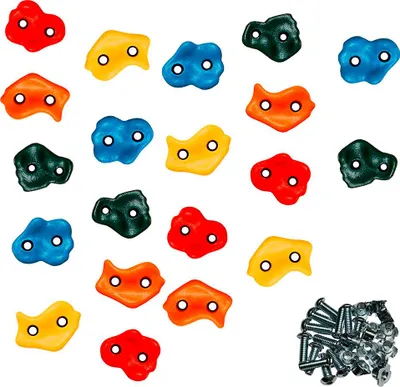 Image de KANGUI Lot de 20 Pierres à grimper d'escalade pour structures de jeux - Fixations incluses