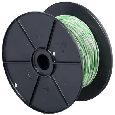 Produktbild von CobiNet Schaltdraht YV 2x0,6/1,1 weiß/grün, 100 m