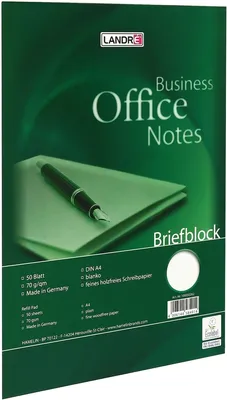 Produktbild von Briefblock A4 50 Blatt blanko 70g/qm holzfrei weiß Packung mit 10 Stück