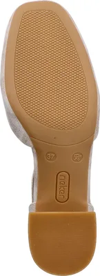 Produktbild von Rieker Damen Pantolette Fesselriemen metallic Blockabsatz 44762, Größe:37 EU, Farbe:Gold