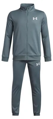 Productafbeelding van Under Armour Rival Knit Trainingspak, blauw, grijs. Geschikt voor jongens, leeftijd 18-20 jaar. Kleuren: blauw, grijs