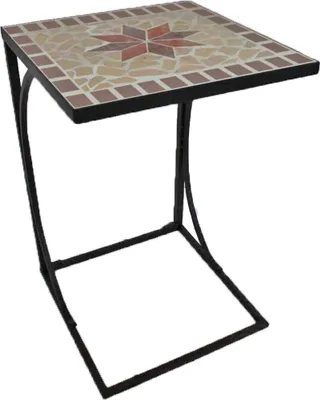Produktbild von Garden Pleasure Beistelltisch AMARILLO 35x35cm Metall mit Mosaik-Tischplatte - eleganter Bestelltisch mit Mosaik
