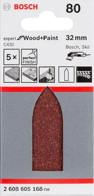 Produktbild von Schleifblatt C430, 32 mm, 80, ungelocht, 5er-Pack