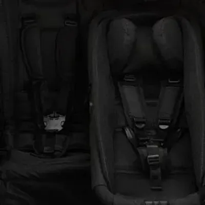 Produktbild von DERYAN Luxe Babysitz für Fahrradanhänger – 5-Punkt-Gurt – Kopfkissen – Schwarz