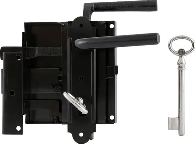 Produktbild von Kastenschloss, links, DM 60, 100 x 116 mm, Stahl schwarz lackiert