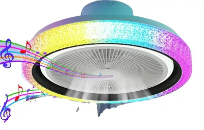 Obrázok produktu pre Stropné svietidlo, synchronizácia s hudbou RGB, nastaviteľná jasnosť, RGB, 50 W