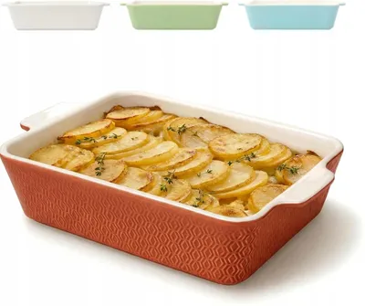 Produktbild von Keramiktopf 28x22x8cm Rot Auflaufform Gratinieren Braten