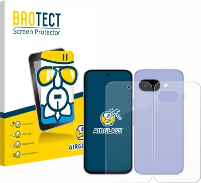 Produktbild von BROTECT Schutzglas für Google Pixel 9a (Display+Rückseite) Schutzfolie Panzer Folie Glas Display Schutz klar