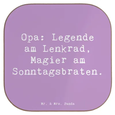 Produktbild von Mr. & Mrs. Panda Tassenuntersetzer Spruch Opa Legende - Lavendeltraum - Geschenk, Talente, Untersetzer für Gläser, Familie, Großpapa, gläseruntersetzer, Kochen, Freude