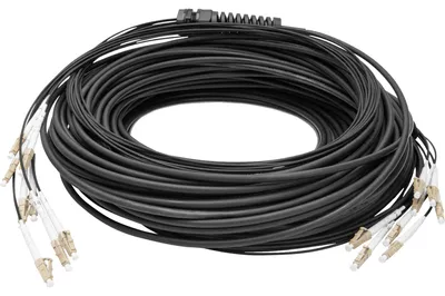 Immagine prodotto di DIGITUS Cavo di breakout universale in fibra ottica preassemblato, multimodale OM4, 8 fibre, LC/UPC - LC/UPC