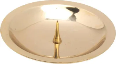 Produktbild von Tellkerzenteller mit Dorn Ø8cm Messinggold Matt Kerzenuntersetzer Kerzenständer