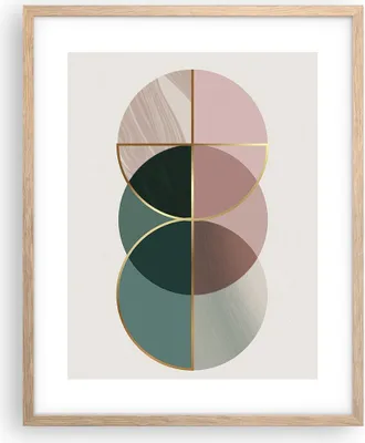 Produktbild von Gerahmtes Poster - Rahmen in heller Eiche - Abstraktion Räder Minimalismus - 40x50 cm - Wand Bild - Wanddeko - Wandbilder - Kunstposter - Wandposter - Bilderrahmen - Bilder - P2NPA40x50-4399