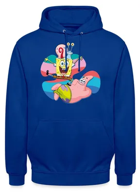 Produktbild von Spreadshirt SpongeBob Schwammkopf Patrick Gary Die Schnecke Uni Hoodie, S, Royalblau