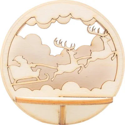 Produktbild von VBS Holz-Steckmotiv für Acrylkugel, Ø 8 cm Rentierschlitten