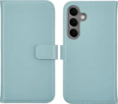 Image de Selencia Bibliothèque en cuir véritable pour le Samsung Galaxy S25 - Air Blue
