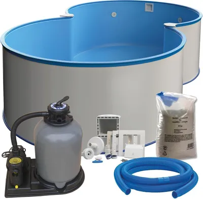 Produktbild von Achtform-Pool-Set exklusiv 5,25 x 3,20 x 1,20 m