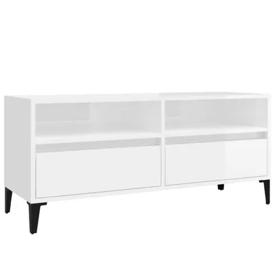 Produktbild von vidaXL TV-Schrank Hochglanz-Weiß 100x34,5x44,5 cm Holzwerkstoff