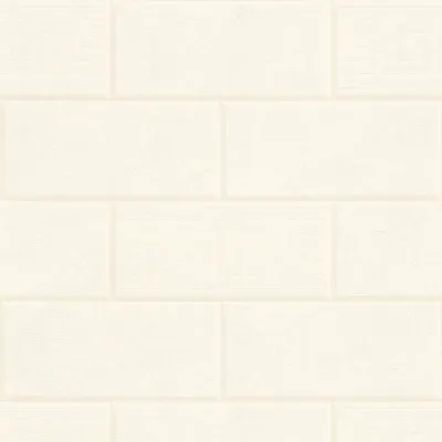Produktbild von Profhome 343222-GU Stein Kacheln Tapete Uni matt creme weiß 7,035 m2