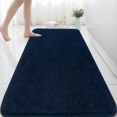 Produktbild von Famanu Badmatte Extra groß 150 x 60 cm - marineblau, rutschfest, antibakteriell, maschinenwaschbar