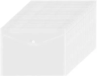 Immagine prodotto di Cartella portadocumenti in plastica, 80 scomparti, formato A5, trasparente, impermeabile, in plastica, con chiusura a rotella, dimensioni 24 x 17 cm, sacchetto per documenti