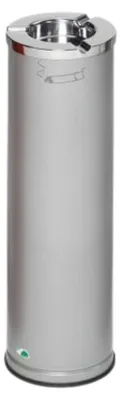 Produktbild von Robuster Ascher mit poliertem Aschereinsatz | 0,2 Liter, HxBxT 66x20x20cm | Verzinkter Stahl | Silber