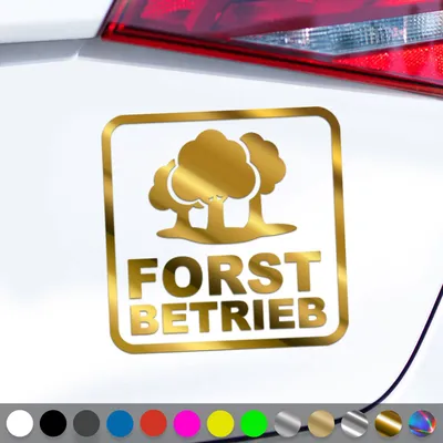 Produktbild von PantherPixel Forstbetrieb Forstwirt Aufkleber Forstbedarf Sticker Auto Geschenkidee Farbe Chrom-Gold