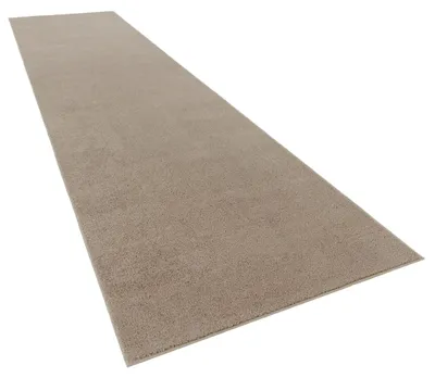 Imagen del producto de Alfombra lavable para sala de estar, pelo corto, color sólido, estilo moderno, suave, color taupe, tamaño 80x300 cm
