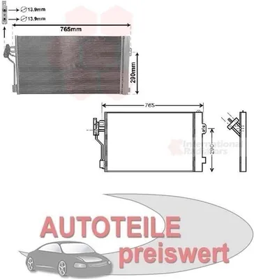 Produktbild von Van Wezel Klimakondensator mit Trockner für Mercedes Viano Vito Mixto W639