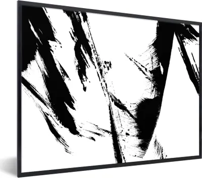 Produktbild von MuchoWow® Gerahmtes Poster Farbe - Schwarz - Abstrakt 40x30 cm - Poster mit Schwarzem Bilderrahmen Wandposter Rahmen Foto Bilder - Kunstposter - Wanddekorationen