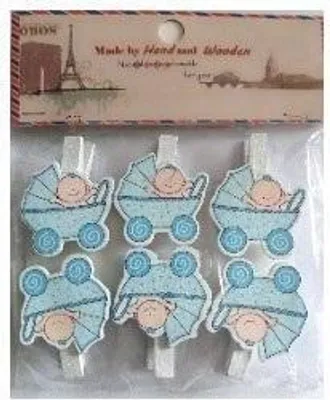 Produktbild von Dekorative Baby-Wäscheklammern 6 Stück