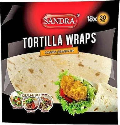 Zdjęcie produktu dla Sandra Tortilla Wraps - Ciasto pszenne na kanapki i burrito ()