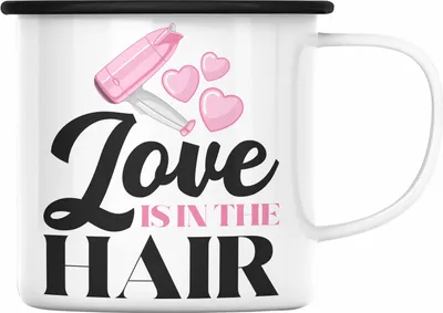Produktbild von Trendation - Friseurin Emaille Tasse Geschenk Zubehör Geschenkidee Friseursaloneröffnung Frisörin Emaille Tassen Emaille Emaille Tasse Spruch Friseur (Schwarz)