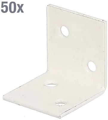 Immagine prodotto di Alberts 847517 Staffa grandangolare, plastificata bianca, 30 x 30 x 30 mm, set da 50