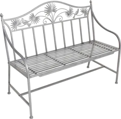Produktbild von Záhradná lavička Talin, 2-miestna, robustná, z kovu s krásnymi dekoráciami, 110 cm