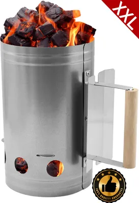 Produktbild von XXL Kohleanzünder - BBQ Starter für Holzkohle und Briketts - 27 x 16 cm - Brennstarter, Grillkohleanzünder, Brennsäule, Grillkamin - Hitzebeständiger