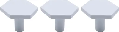 Immagine prodotto di Natural Goods Berlin Maniglia per mobili HEXAGON, pomolo per mobili, maniglia per armadi, pomolo per cassetti e porte, bianco, 3 pezzi