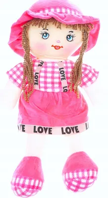 Produktbild von Süße Stoffpuppe mit Hut, Kuschel-Maskottchen, 50 cm
