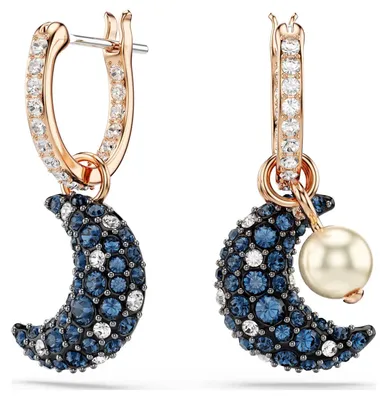Produktbild von SWAROVSKI Damen Ohrringe Asymmetrisches Mond-Design Mehrfarbig Roségold SUBLIMA 5671569