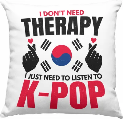 Produktbild von Trendation - K-Pop Deko-Kissen mit Füllung 40x40 Geschenk Kpop Koreal Style Südkorea Geschenkidee Spruch (Blau)