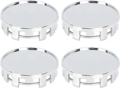 Produktbild von Universal silberne Felgenkappen für Autos mit einem Außendurchmesser von 50,5 mm - 4 Stück mit 54 mm und 9 Kabelscheiben
