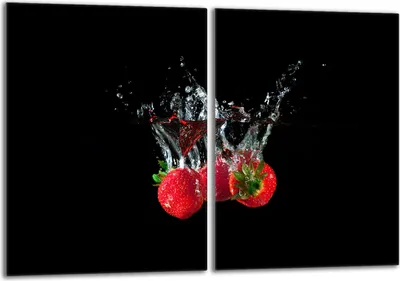 Produktbild von Glas-Herdplattenschutz 2x40x52 Erdbeeren