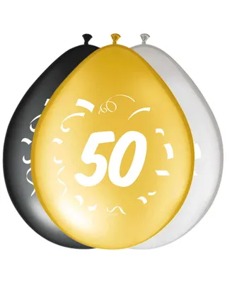 Produktbild von 8 St. Birthday Ballons mit Zahl 50