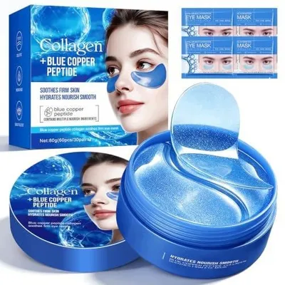 Zdjęcie produktu dla Płatki pod oczy kolagenowe blue copper peptide 68 sztuk przeciwstarzeniu
