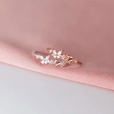 Produktbild von 925 Sterling Silber Schmetterling Ring Zirkonia Silber