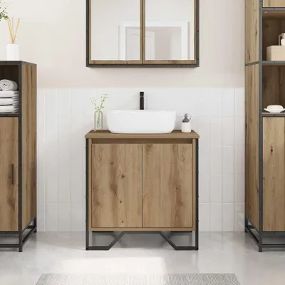 Produktbild von Langlebig Waschtischschrank Artisan Eiche 60 x 35 x 60 cm Holzwerkstoff - Spiegelschränke Octo9504579 1parcel
