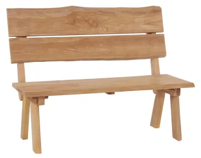 Produktbild von Lesli Living Gartenbank, Rustikal-Bank Baumstamm, Teak 130 cm