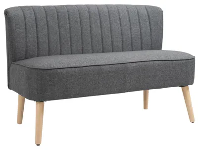 Produktbild von HOMCOM Sofa 2-Sitzer Stoffsofa Couch Polstersofa Loungesofa breit Dunkelgrau