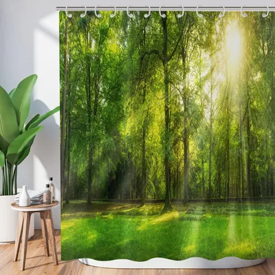 Imagen del producto de Cortina de ducha con motivos naturales, 120 x 200 cm