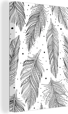 Obrázok produktu pre OneMillionCanvasses® - Plátno na stenu - 90x140 cm, Feathers - Boho - Pattern, Wall art - Dekorácie na stenu - Dekorácie na stenu - Spálňa